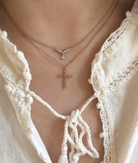 Image 5 of Pink Antique Cross Necklace