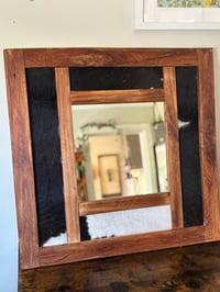 Image 3 of Small Cow Hide Mirror 