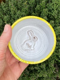 Image 2 of Bunny Stamped Ramekins Yellow Rim