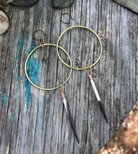 Image 3 of Brass hoops with quill 