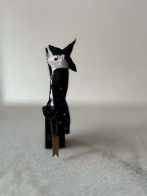 Image of Samantha the witch mouse faux taxidermy