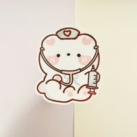 Image 1 of Nurse Bear Vinyl Sticker