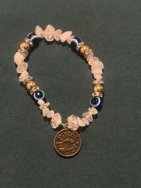 Image 2 of Clear Quartz Evil Eye Bracelet 