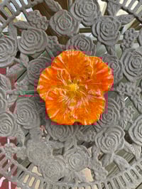 Image 1 of Fused Glass Hibiscus Trinket/Soap Dish 