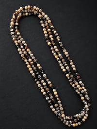 Image 1 of Black Flower Agate Wrap Bracelet & Necklace 
