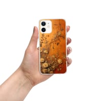 Image 8 of Baroque Goth Inspired Gold and Orange Textured Floral Look Clear Case for iPhone®