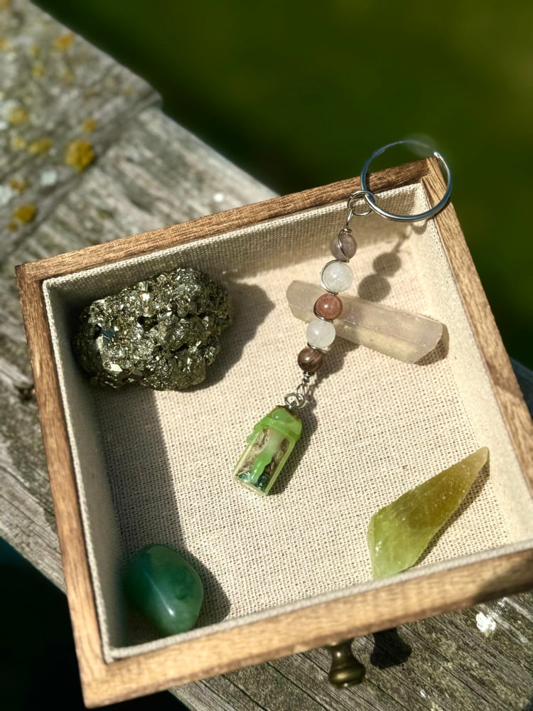 Image of Wish Jar Keychain w/ Yellow Calcite