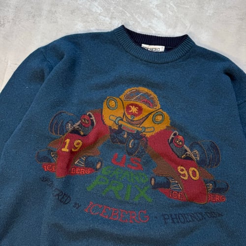 Image of 80s Iceberg Knitted Sweatshirt, size XL