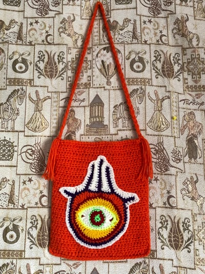 Image of Evil Eye Hamsa Hand Tote Bag