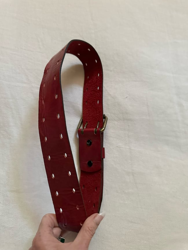 early 70s double-prong leather belt 