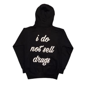 Image of Ghost I Do Not Sell Drugs Hoodie in Black/White