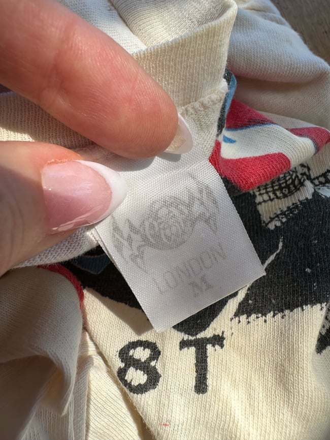 late 70s Sex Pistols rare tee with boy london label