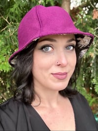 Image 8 of Purple Wool Blend Hat With Gothic Lining 