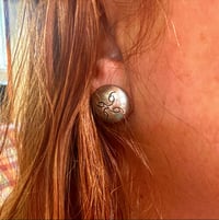 Image 2 of Stamped concho post earrings 