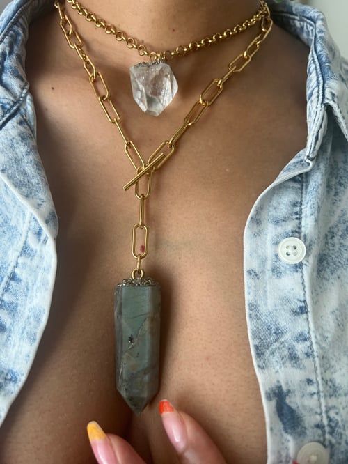 Image of BLURAY • Aqua Labradorite Crystal Necklace