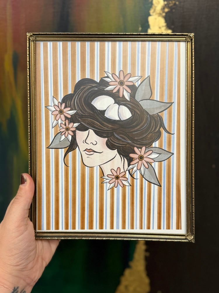 Image of Bird Girl Original (Framed)