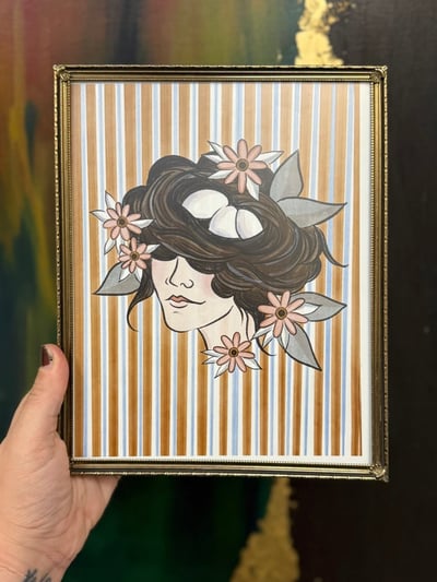 Image of Bird Girl Original (Framed)