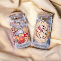 Pooh 16 oz Glass Can 