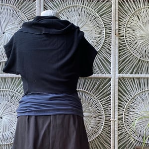 Image of Black wool short sleeve wrap vest L-XXL