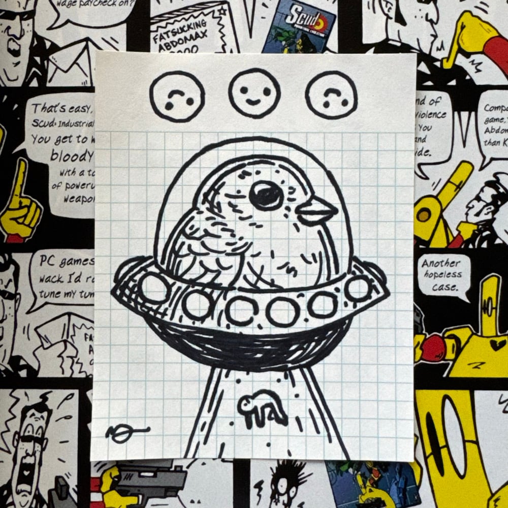 Image of Fat Bird Sharpie Sketch #195