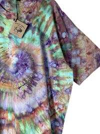 Image 5 of XXL Adult 100% Combed Cotton T-Shirt in Alchemy Spiral Ice Dye 