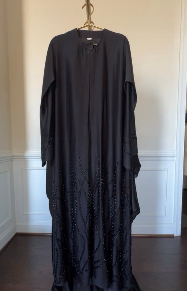 Image of Satin Beaded Abaya 