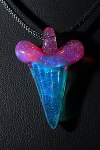 Image 2 of Fully crushed opal glass shark tooth pendant...