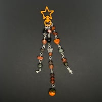 Fire Quartz/Green Lace Jade Persimmon Keychain