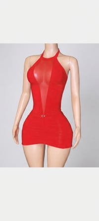 Image 3 of Red Rhinestone Halter Dress
