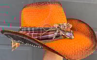Image 2 of Orange Cowboy Hat Orange Bandanna and Crystal Band 