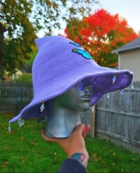 Image 2 of Lavender Butterfly Witch Hat 💜🧙‍♀️🔮🦋