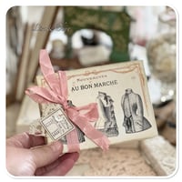 Image 2 of French Ephemera Box of lace samples and a lace sample snippet book