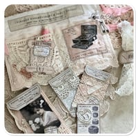 Image 3 of Shabby Chic tattered  Sewing Book/Needle book with lace samples