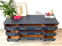Image 4 of Stag Chateau Captain Chest of Drawers / Sideboard / TV Cabinet in Navy Blue