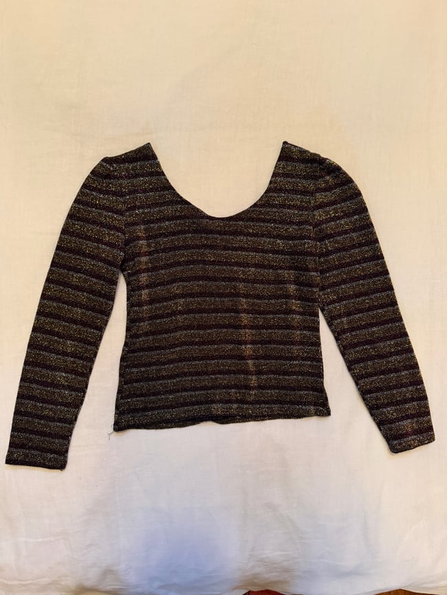 70s lurex ballet neck top