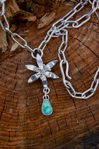 Image 1 of Glacier Lily Turquoise Drop | Handcrafted Paperclip Chain