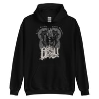 Image 1 of ABSU - LIBER CORDIS CINCTI SERPENTE (GREY & WHITE PRINT) HOODIE