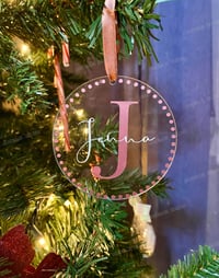 Image 1 of Personalized Acrylic Disc Ornament 