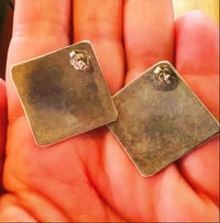 Image 3 of Sterling silver stamped post earrings 