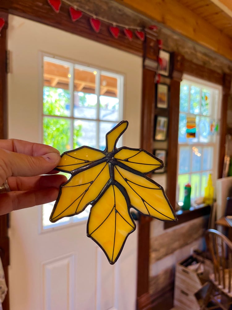Image of Fall leaf-stained glass