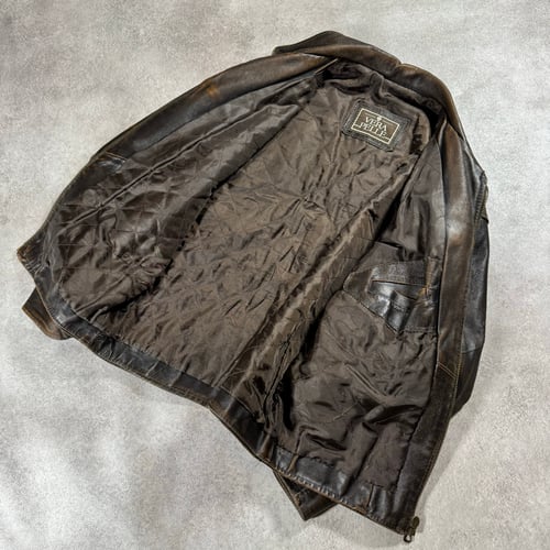 Image of 1990s Heavyweight Cropped Leather Jacket, Size Medium