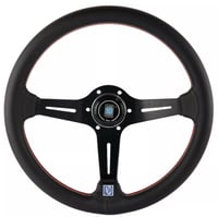 Image 1 of NARDI Black Leather 14inch Steering Wheel