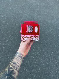 Image 4 of  MESH BACK RED BOSTON RED SOX FITTED CAP
