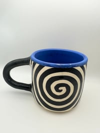 Image 3 of Black + Royal Blue Swirl Mug