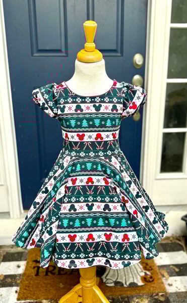 Image of Mouse Sweater Twirl Dress