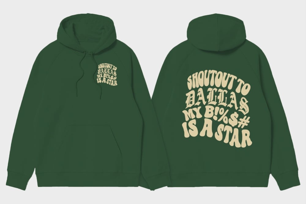 Image of DALLAS STAR HOODIE (GREEN/CRM)