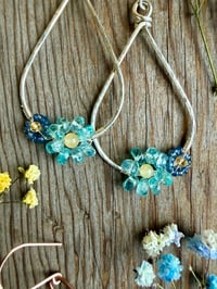Image 4 of Large Spring Bouquet Earrings with Sapphire & Apatite
