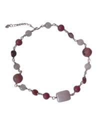 Image 1 of The Rouge | Rose quartz tourmaline rhodonite rhodochrosite protection and healing necklace