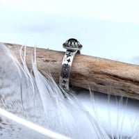 Image 3 of Handmade Sterling Silver Celestial Smoky Quartz Star Ring 925
