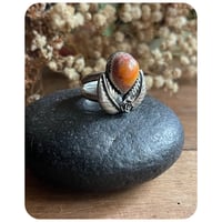 Image 2 of SALE - Fire Cantera Opal Sterling Silver Bloom Ring Size 5.5